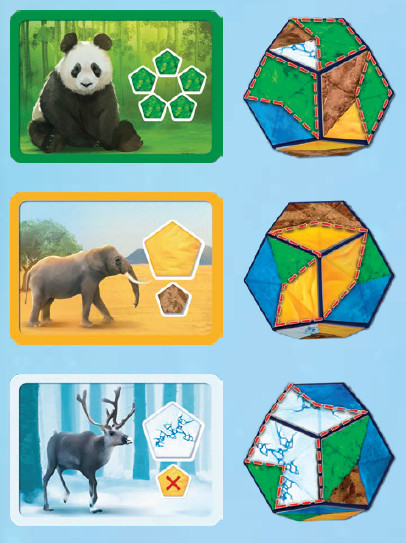 Review Jogo Planet Imagem 3: Condições de habitat das cartas de animais